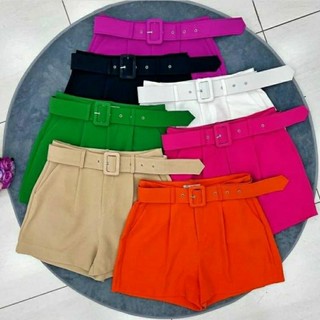 Short Alfaiataria Com Cinto Forrado Plus Size