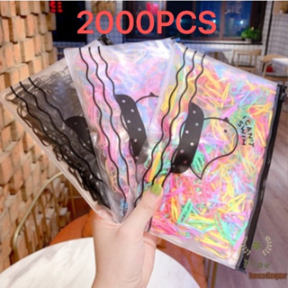 2000 Peças Bolsa Elástico De Cabelo Feminino Descartável Multicolorido