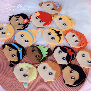 RECORTE Pingentes Bolinhas em Feltro Princesas Disney - Ariel, Cinderela,Tiana, Frozen, Jasmine, Rapunzel, Moana em Oferta na Shopee