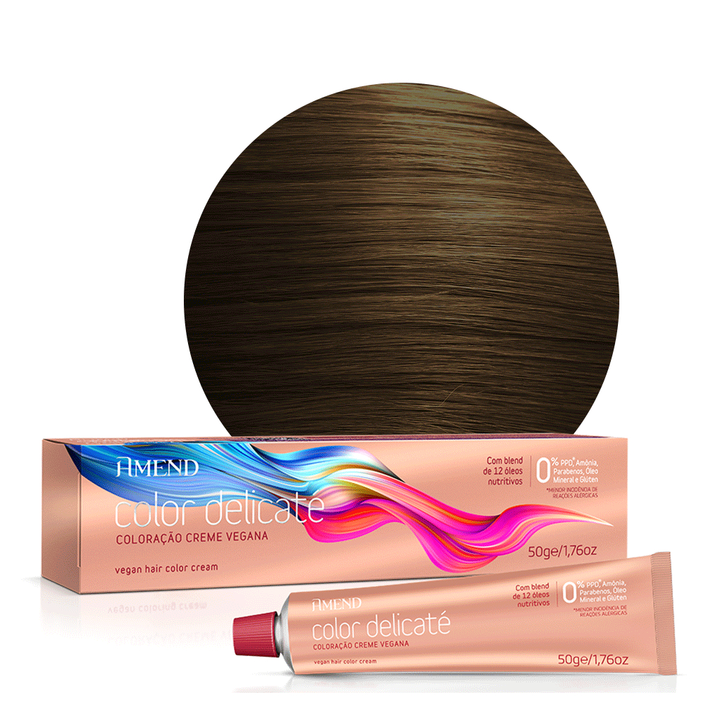 Amend Coloração Color Delicaté 5.3 Castanho Claro Dourado 50g em Oferta na Shopee