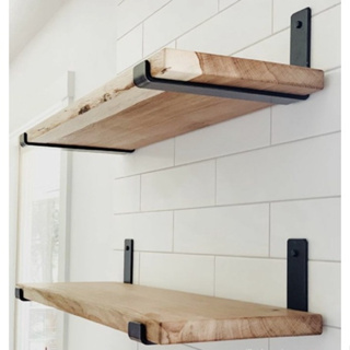 Prateleira Industrial 40x20, 60x20, 80x20 Com 2 Mãos francesas de ferro invertida Decoração rustica. em Oferta na Shopee