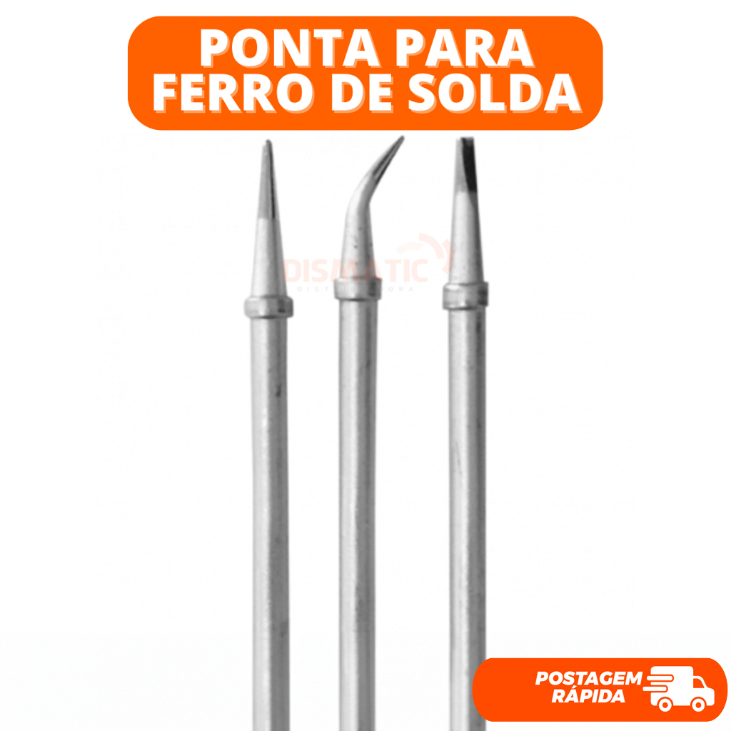 Kit Ponta para Ferro de Solda 3 Unidades Cônica Curva Cônica Fenda Ponta De Solda Universal Pontas Para Estação De Solda