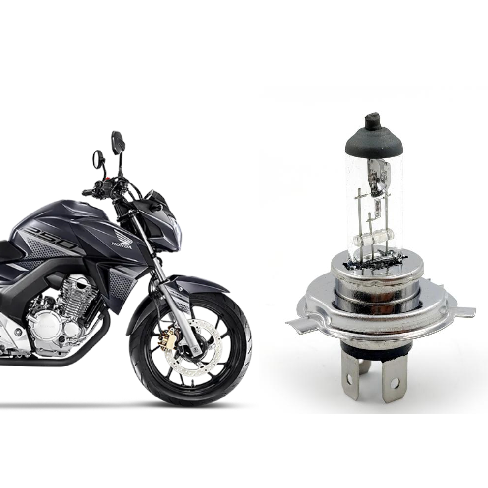 Lampada Farol Biodo H4 12x55/60W Cb250f Twister Cb300f Xre300 Fazer250 10443-E G76