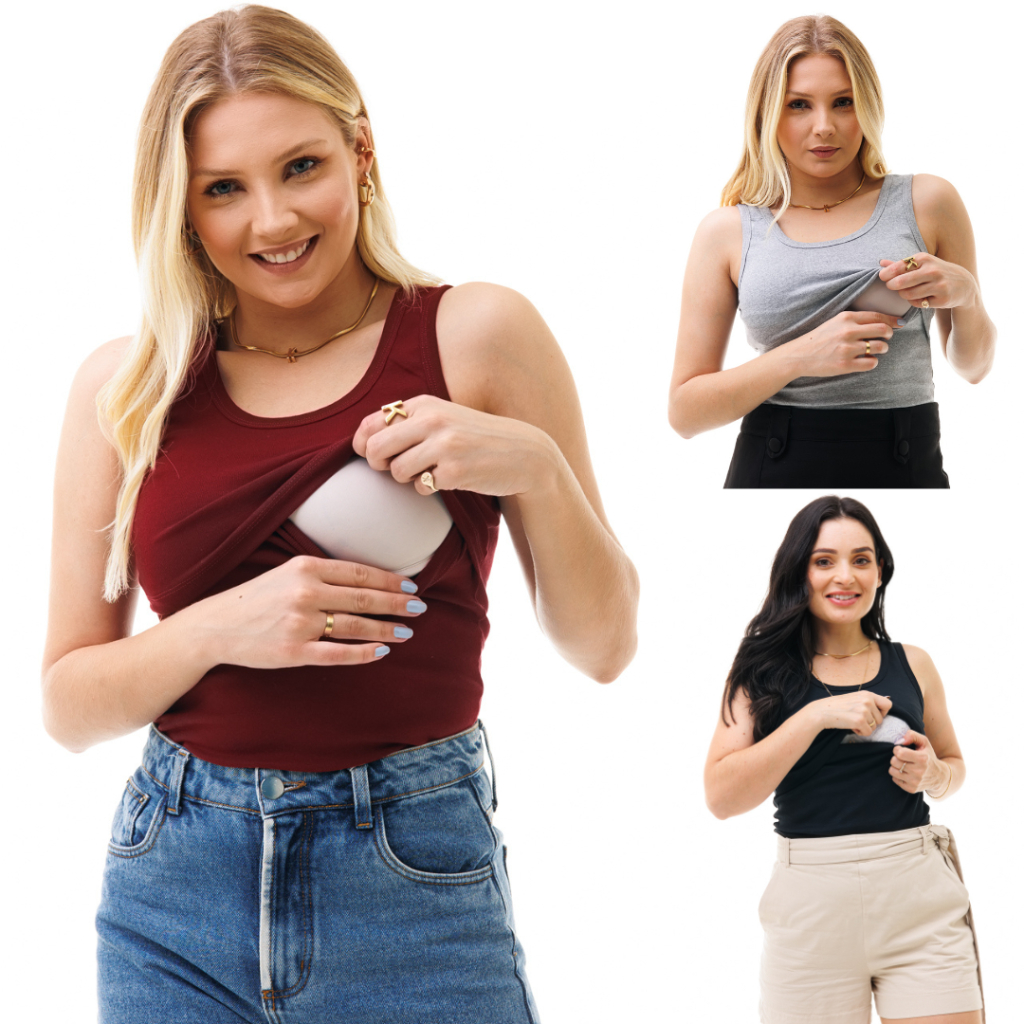 Kit Com 3 Blusa Para Amamentação Regata em Oferta na Shopee