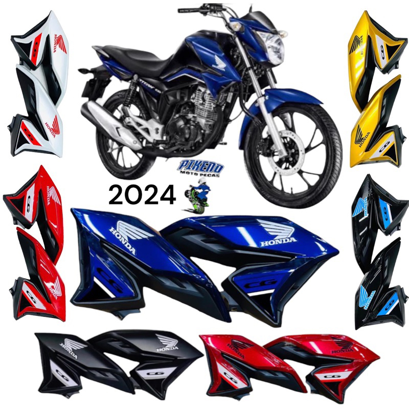 Abas titan 160 2022- 2024 adesivadas  todas cores em Oferta na Shopee