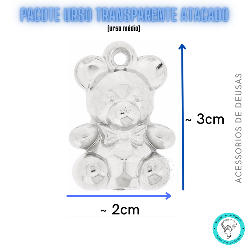 Ursos transparente para trancistas Urso de acrílico para cabelo Acessórios trança masculina Miçanga transparente Rapper
