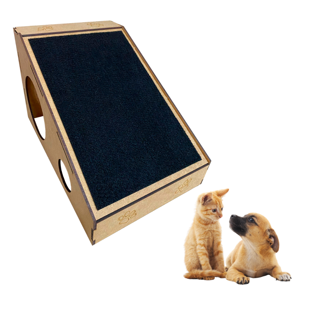 Arranhador Rampa Gatos Divertida Anti Stress Gatos Pet Madeira MDF