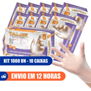 Luva Vinil Kit 10 Caixas 1000un Com Pó Talge