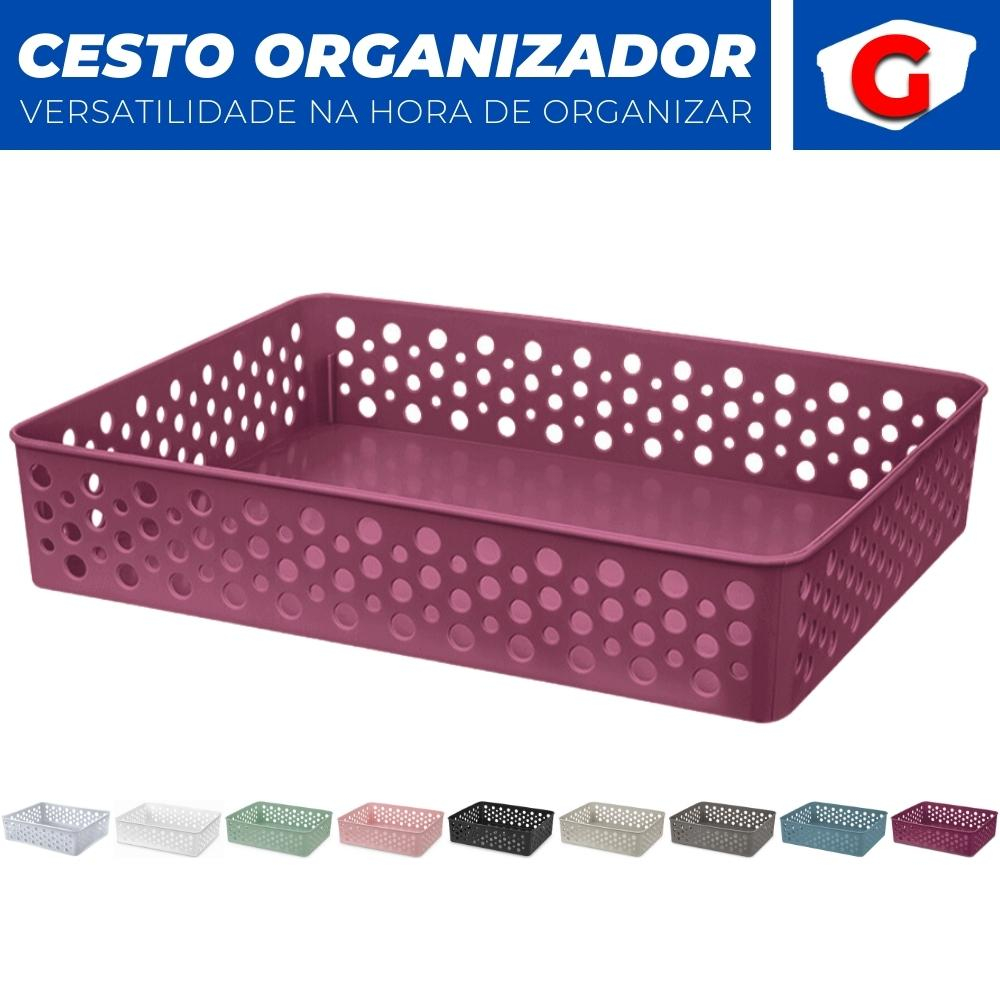 Cesto Organizador Rattan Armario Gaveta Lavanderia G (34x25) - Usual Utilidades · foto 2
