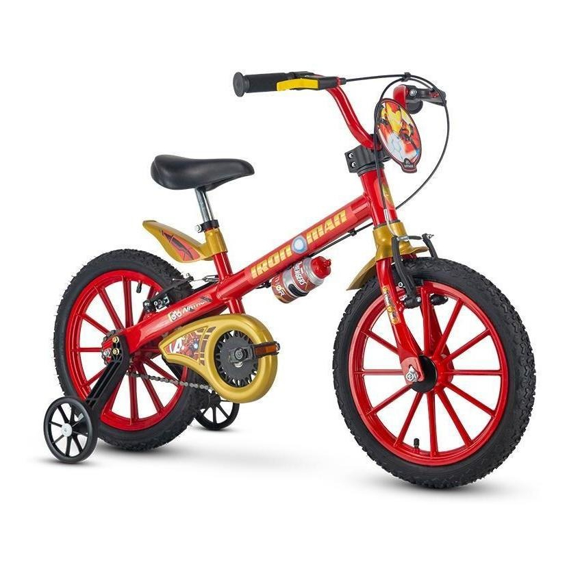 Bicicleta Infantil De Menino Aro 16 Com Rodinhas Nathor Homem de ferro em Oferta na Shopee