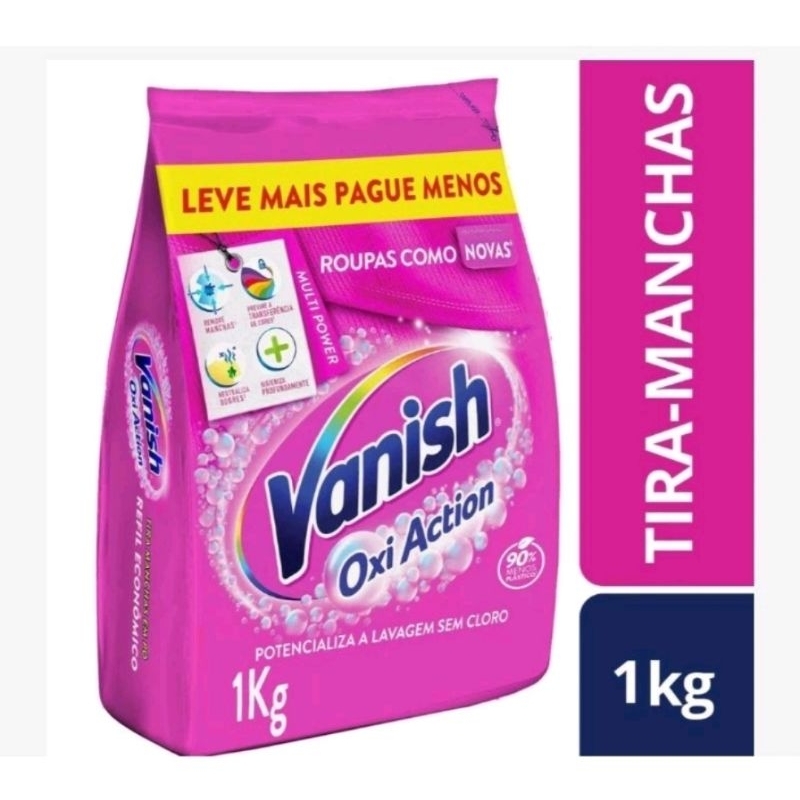 Vanish Multi Power Oxi Action 1kg Refil Econômico para roupas coloridas-Tira manchas em pó