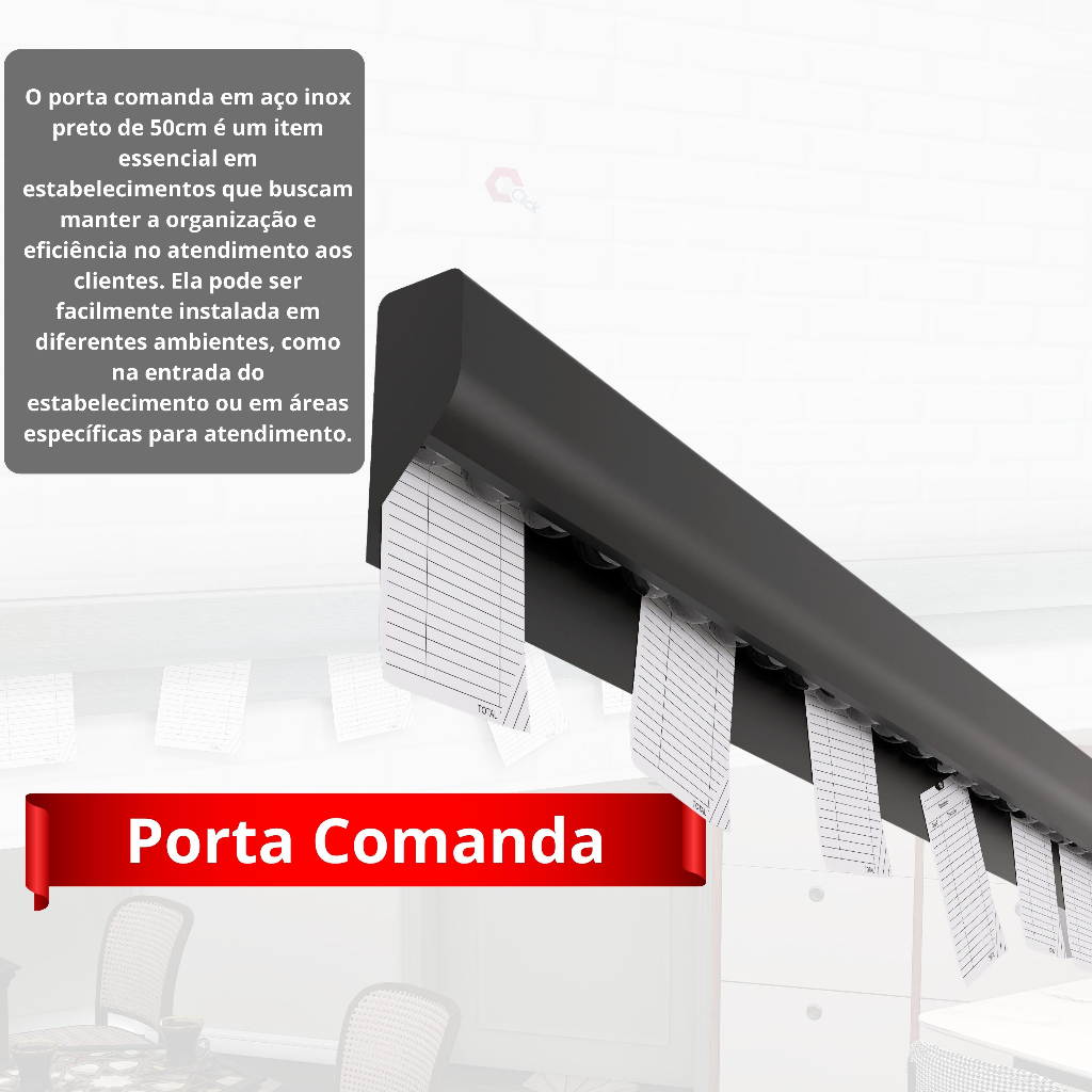 Porta Comanda 50cm Aluminio  Adonisado Comandeira Pizzaria, Bar
