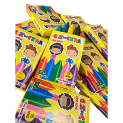 15 Cxs Giz De Cera Pequeno 5 Cores 5 Cm Colorido para Lembracinhas Kit Festas Aniversario Prenda
