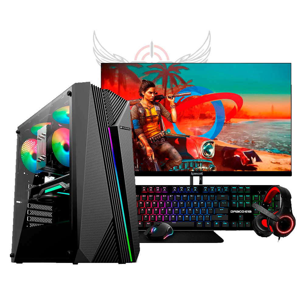 Pc Gamer barato Completo computador intel core I7 16gb Ssd Monitor + Kit Game, Monitor Full Hd, com wifi e jogos