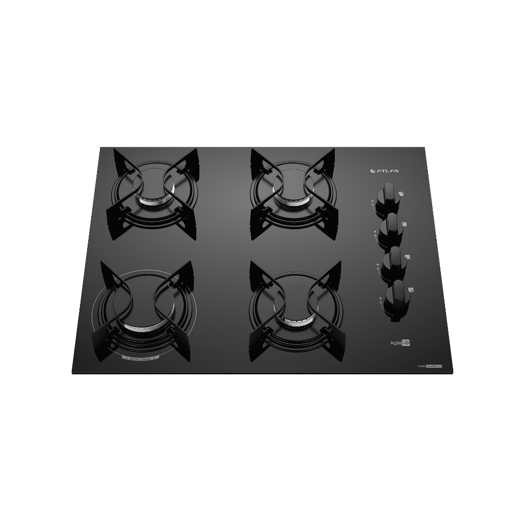 Fogão Cooktop 4 Bocas Mesa Vidro Atlas Agile Up Bivolt