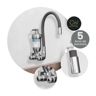 Torneira Gourmet Flexível com Filtro Pró Saúde Parede Mesa Bancada para Cozinha Churrasqueira GW Comercial Neo