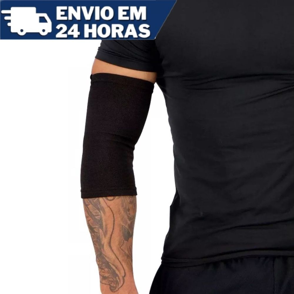 Par Cotoveleira Elástica Compressão Lesão Tratamento Eficaz Esporte Prevenção Contém o Par Preto Ortopedica em Oferta na Shopee