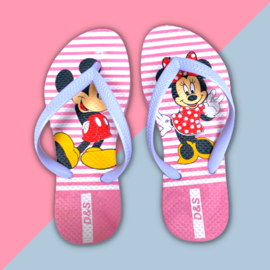 Chinelo Feminino Infantil Sandália Confortável Rasteira Macio Leve Meninas Verão Criança Personagens