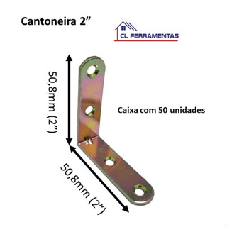 Cantoneira Suporte para Móveis 2" (polegadas) - 5cm Bicromatizada