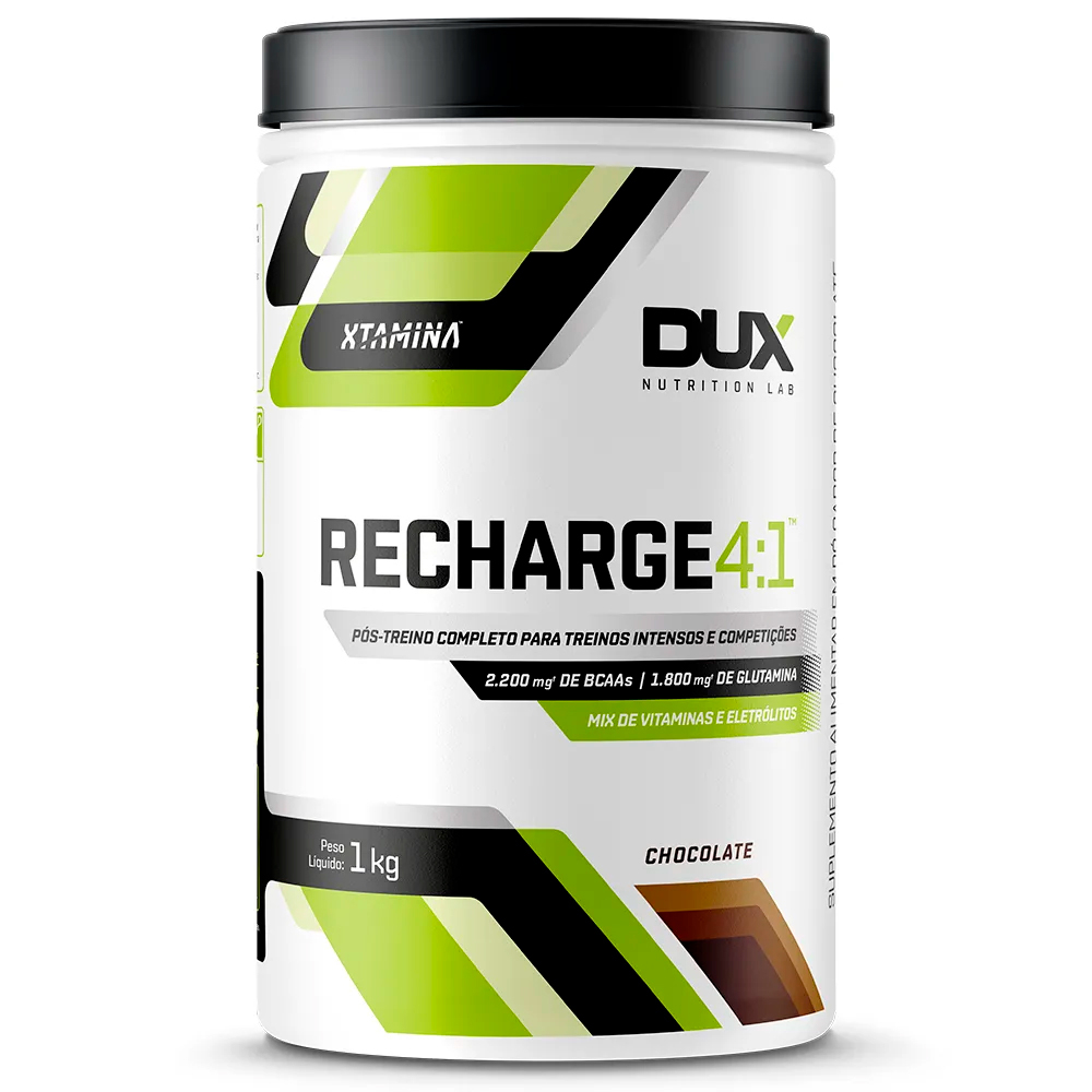 Recharge 4:1 Pote de 1kg Sabores - Dux Nutrition - Com Bcaa e Vitaminas Pós Treino Completo