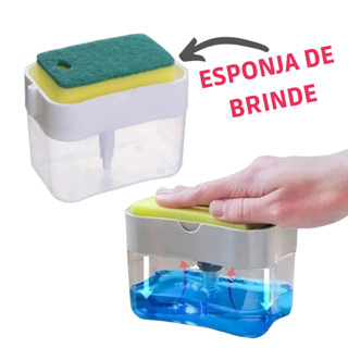 Dispenser Porta Sabão Detergente 2 Em 1 Suporte P/ Esponja