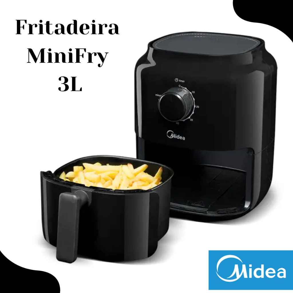 Fritadeira Sem Oleo MiniFry 3,0L Preta 127V Midea