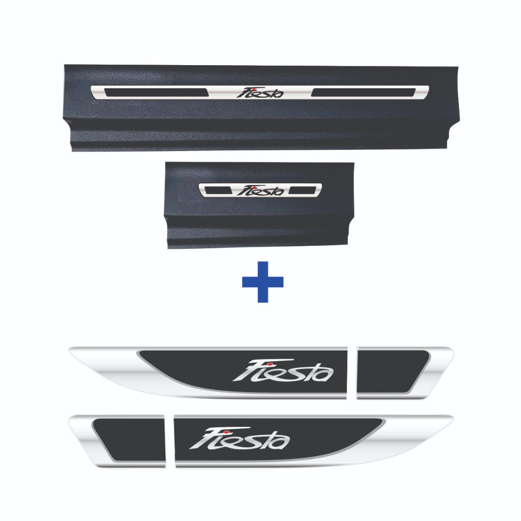 Ford Fiesta Kit Soleira Resinada E Aplique De Paralama