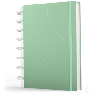 Caderno De Discos Com Capa Dura Folhas de 90g Reposicionáveis - Coleção Clean Green