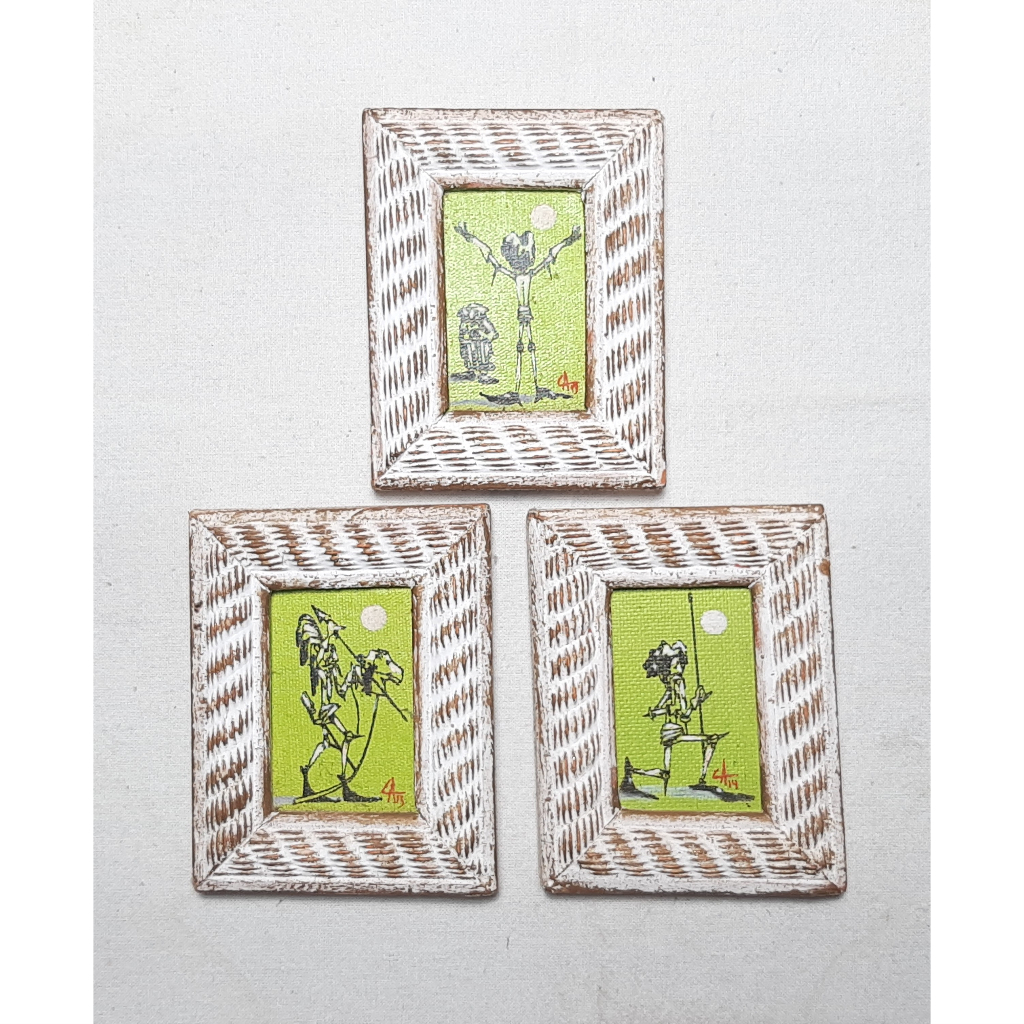 Kit 3 Mini Quadros DOM QUIXOTE 7x9 cm
