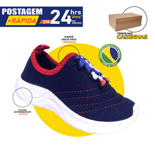 Calce Fácil Menino Tênis Meia Personagens Heróis Aplique Levinho Confortável Barato Azul Marinho em Oferta na Shopee