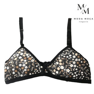 KIT 3 Sutiã Menina Moça Infantil Lingerie Estampado Sem Bojo e Com Espuma
