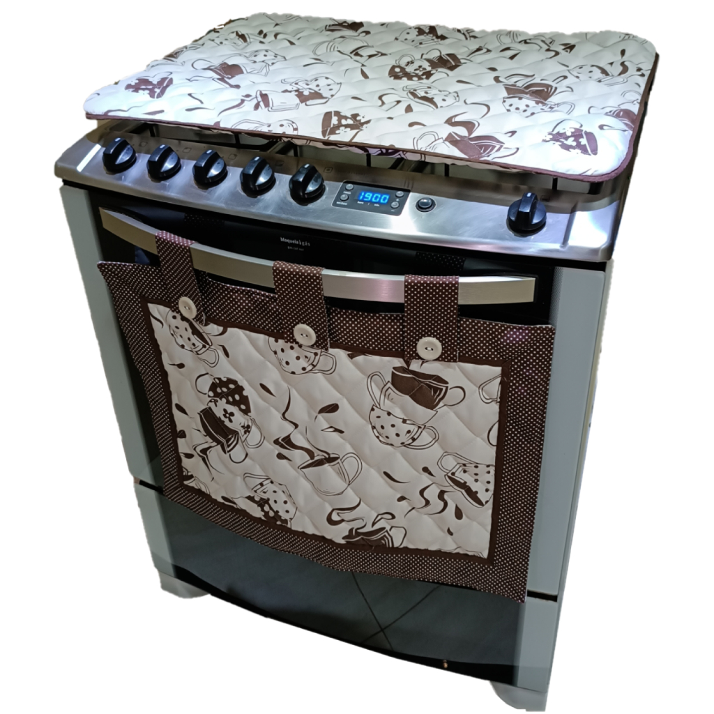 Capa de Fogão 5/6 Bocas 2 Peças Premium Barato Kit Cortina Forno + Capa Para Tampa de Fogão Direto da Fábrica em Oferta na Shopee