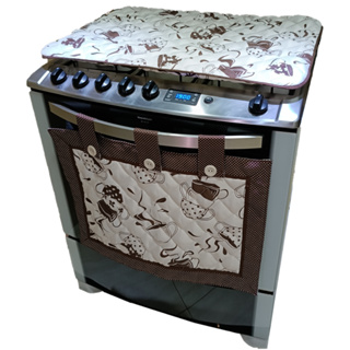 Capa de Fogão 5/6 Bocas 2 Peças Premium Barato Kit Cortina Forno + Capa Para Tampa de Fogão Direto da Fábrica em Oferta na Shopee