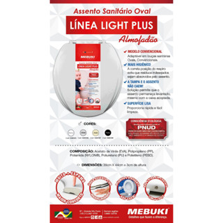 Assento Tampa de Vaso Sanitário Almofadado Universal Mebuki Branco Logasa Deca Acento