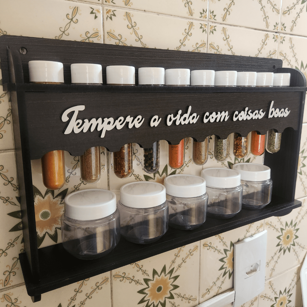 Porta Temperos 15 Potes de Parede Cozinha Mdf Pintado Premium em Oferta na Shopee