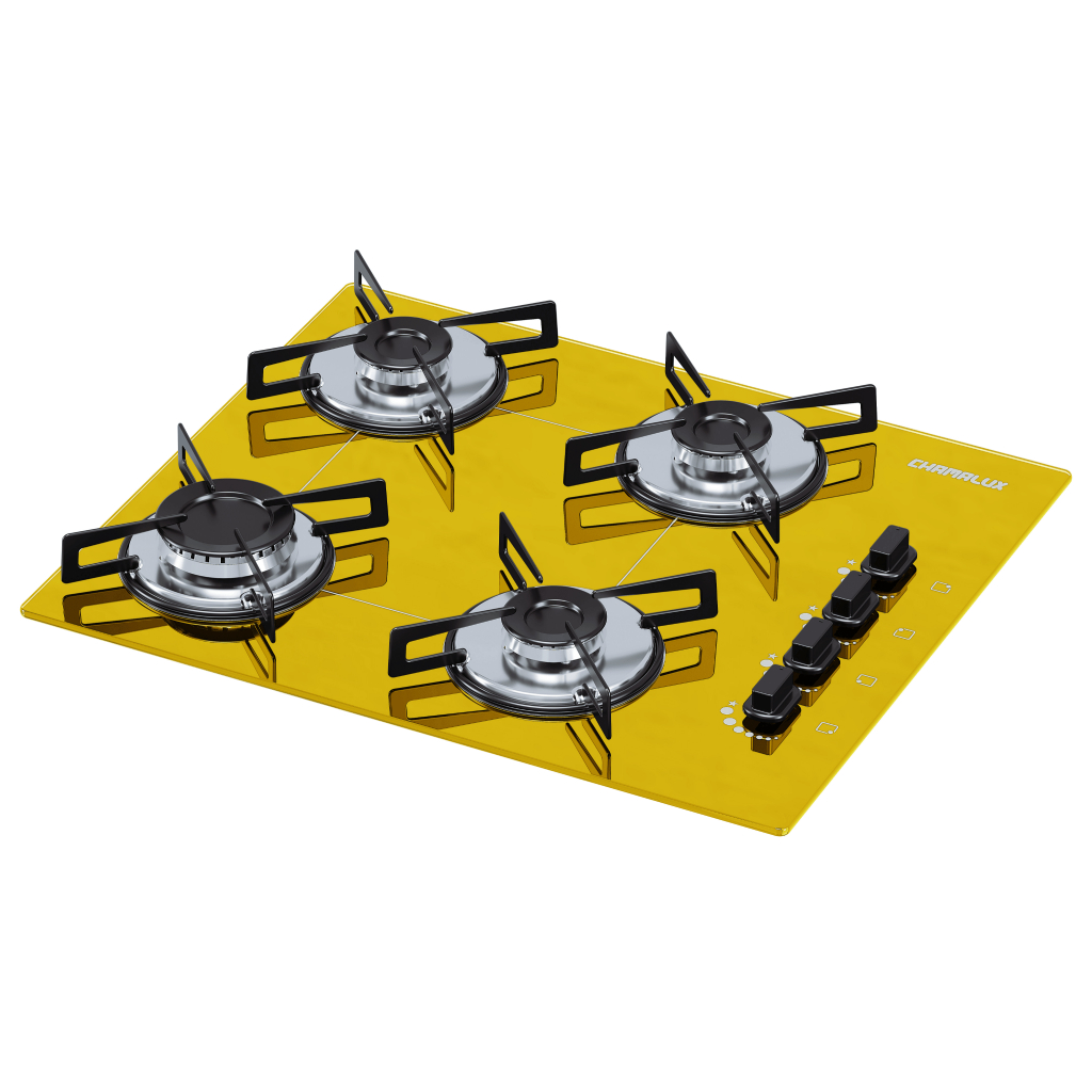 FOGÃO COOKTOP CHAMALUX 4 BOCAS ULTRA CHAMA AMARELO