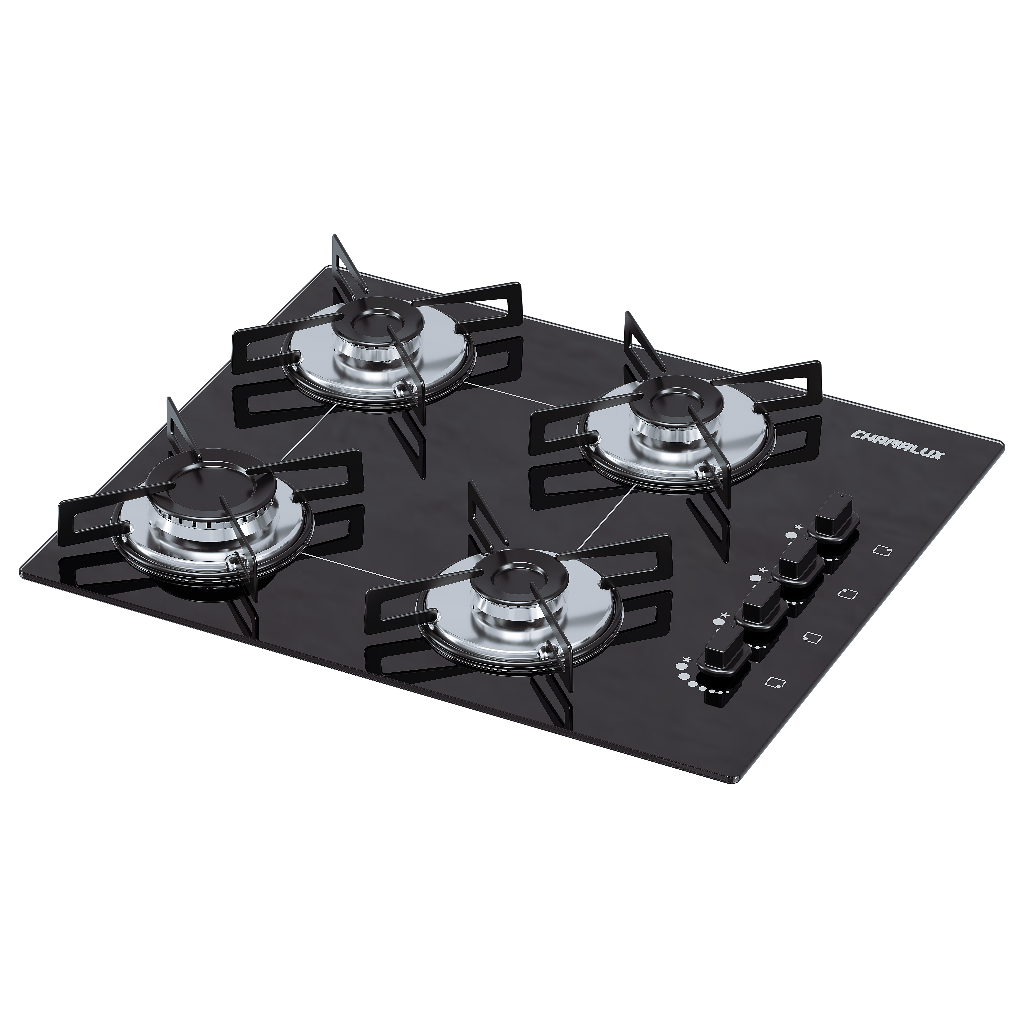 FOGÃO COOKTOP CHAMALUX 4 BOCAS ULTRA CHAMA PRETO