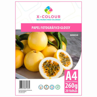 Papel A4 Fotográfico 260g X-Colour Auto Brilho - Kit com 20 Folhas