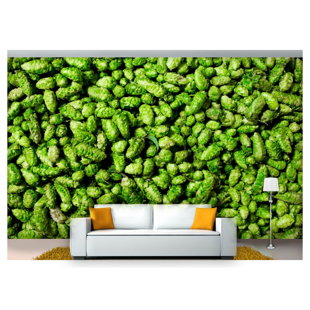 Papel de Parede Alimento Adesivo Decorativo Decoração Cerveja Chopp Lupulo  - AL171