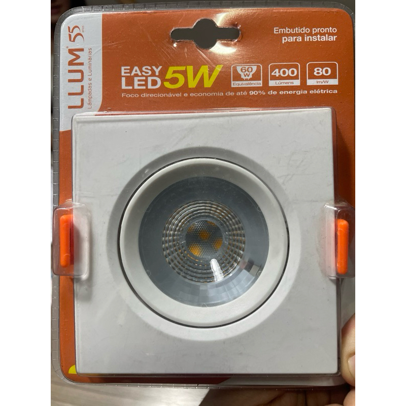 Embutido Easy Led Quadrado 5W Llum Bronzearte Easy Led Bivolt Branco