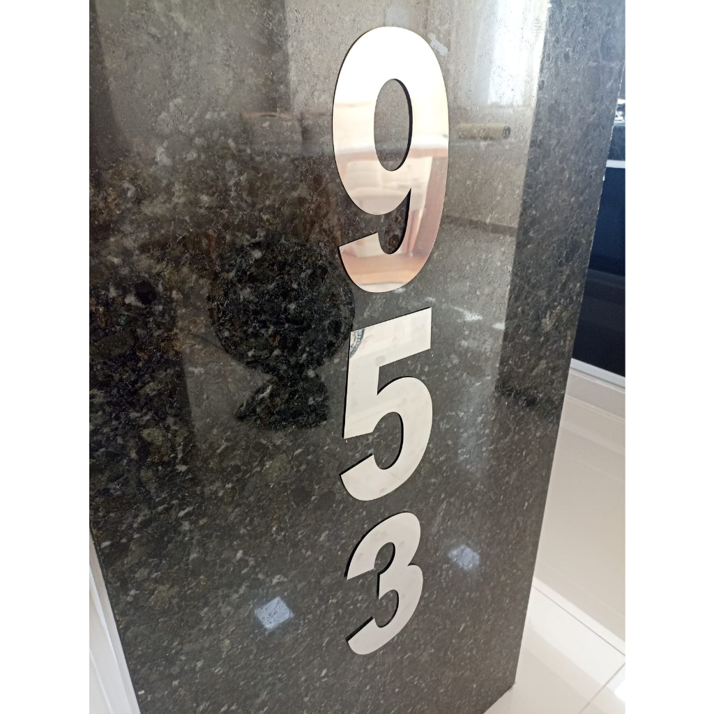 kit 3 números inox 15 cm corte a laser em Oferta na Shopee