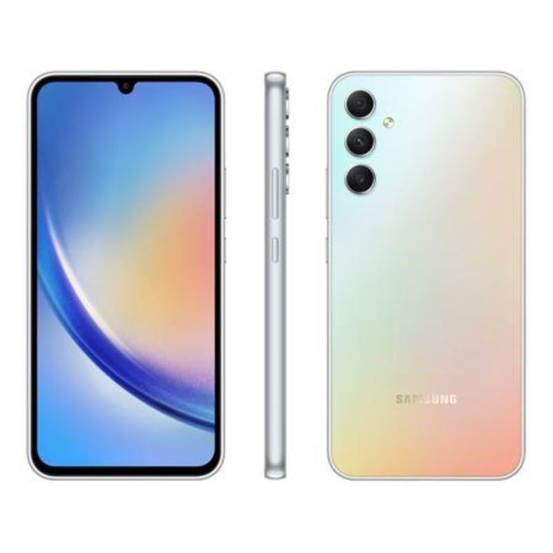 Smartphone Samsung Galaxy A34 128GB Prata 5G Octa-Core 6GB RAM 6,6" Câm. Tripla + Selfie 13MP Dual Chip