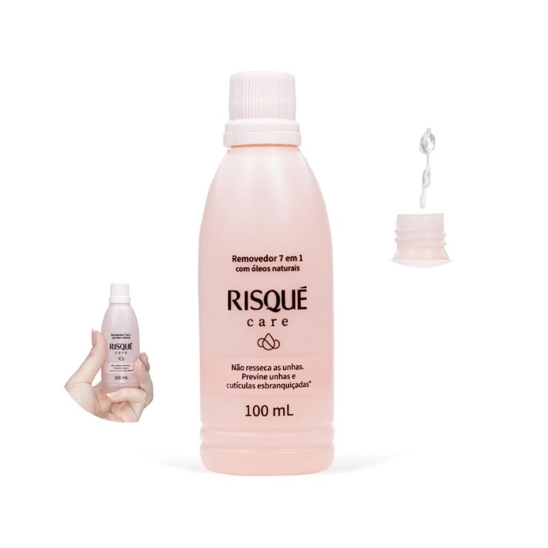Removedor de Esmalte 7 em 1 Hidratante Risqué Care100ML Novidade em Oferta na Shopee