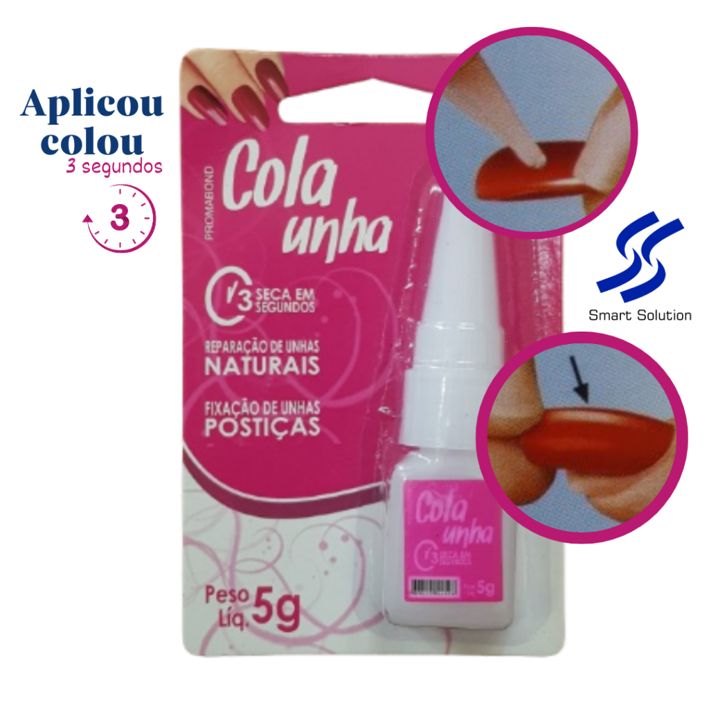 Cola de Unhas Postiças - Tips Gel Acrigel Acrílica Fibra Porcelana 5g