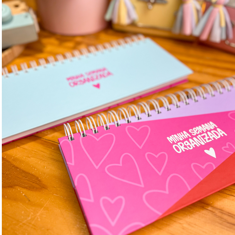 Desk planer semanal personalizado planner com visão da semana