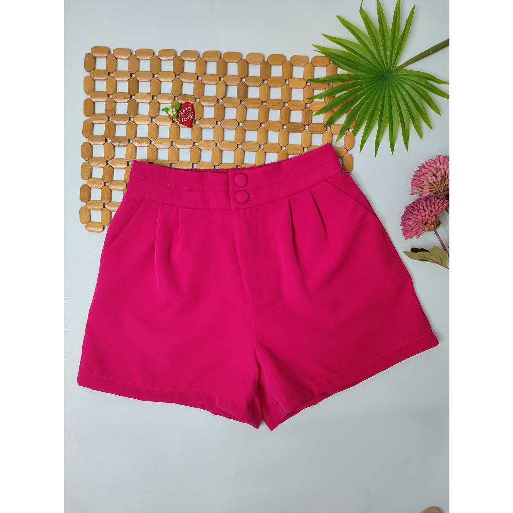 short alfaiataria com bolso e elastico traseiro  sht-11 em Oferta na Shopee