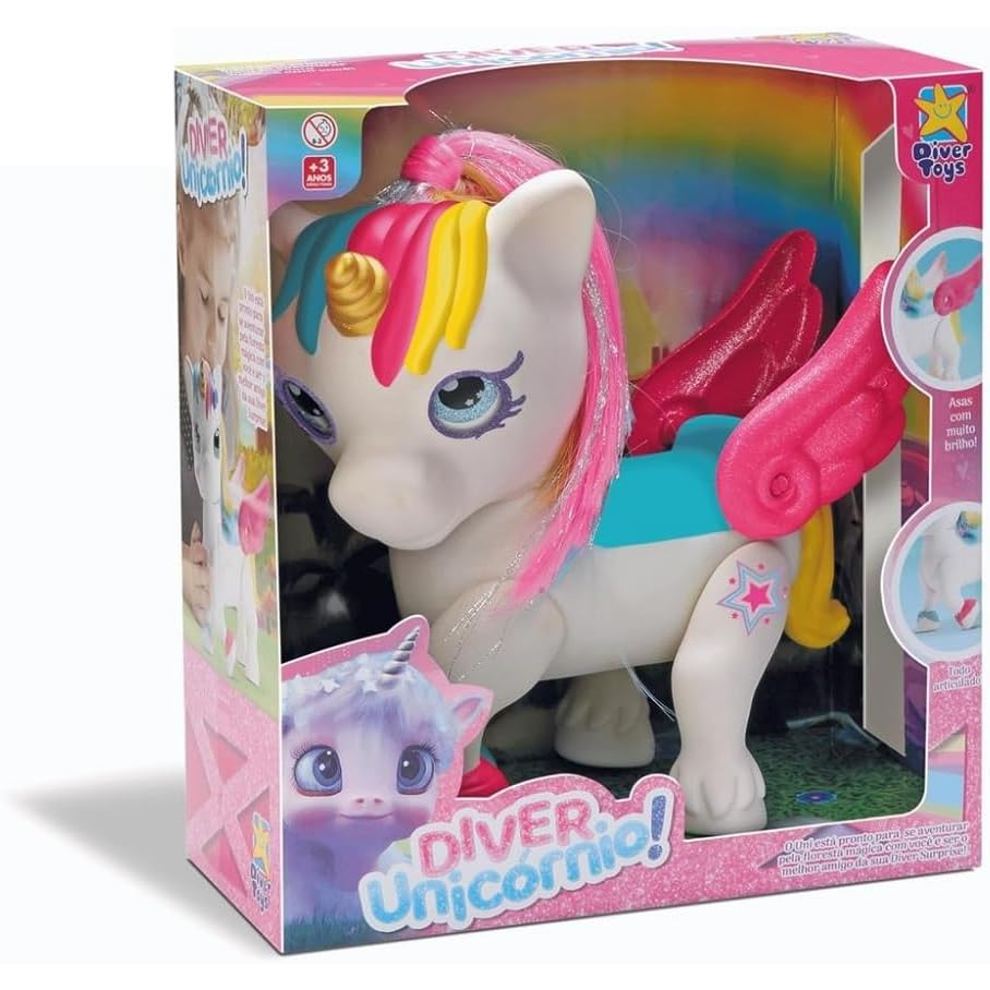 Unicórnio Em Vinil Lavável Articulado Brinquedo Para Bonecas - Diver Surprise