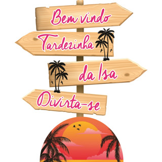 Tardezinha placa setas 90cm display em MDF