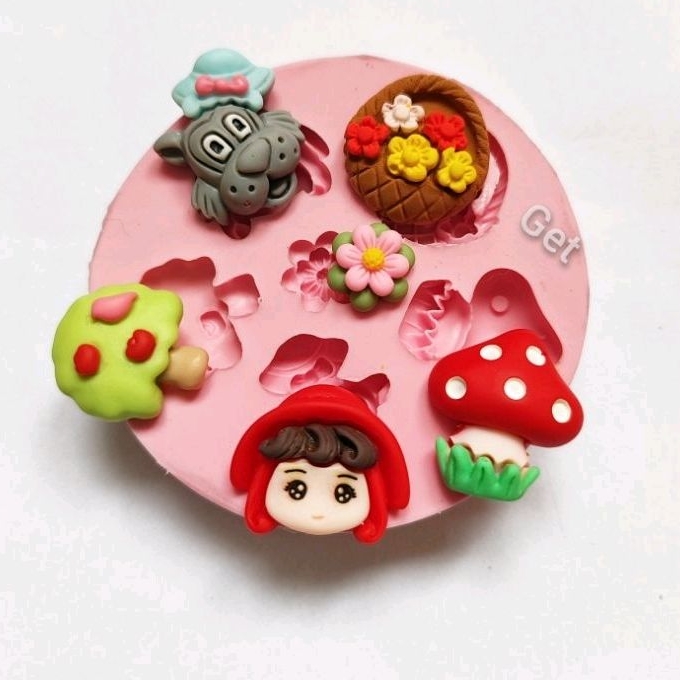 Molde de silicone - Chapeuzinho Vermelho. em Oferta na Shopee