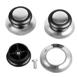 Conjunto Pomel Pegador De Tampa Diâmetro Baquelite Puxador Clink  5,8cm Panela Aço Inox